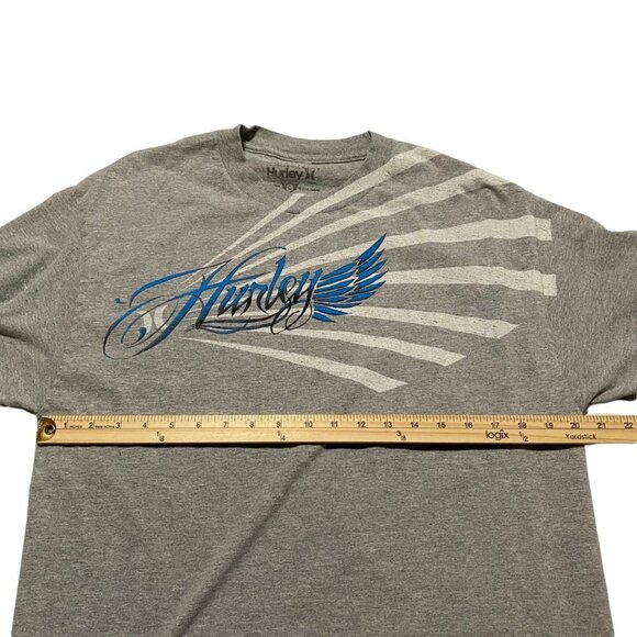 Hurley Men's Long Sleeve Large Gray and Blue T-Shirt. Good Preowned Condition - Picture 5 of 6
